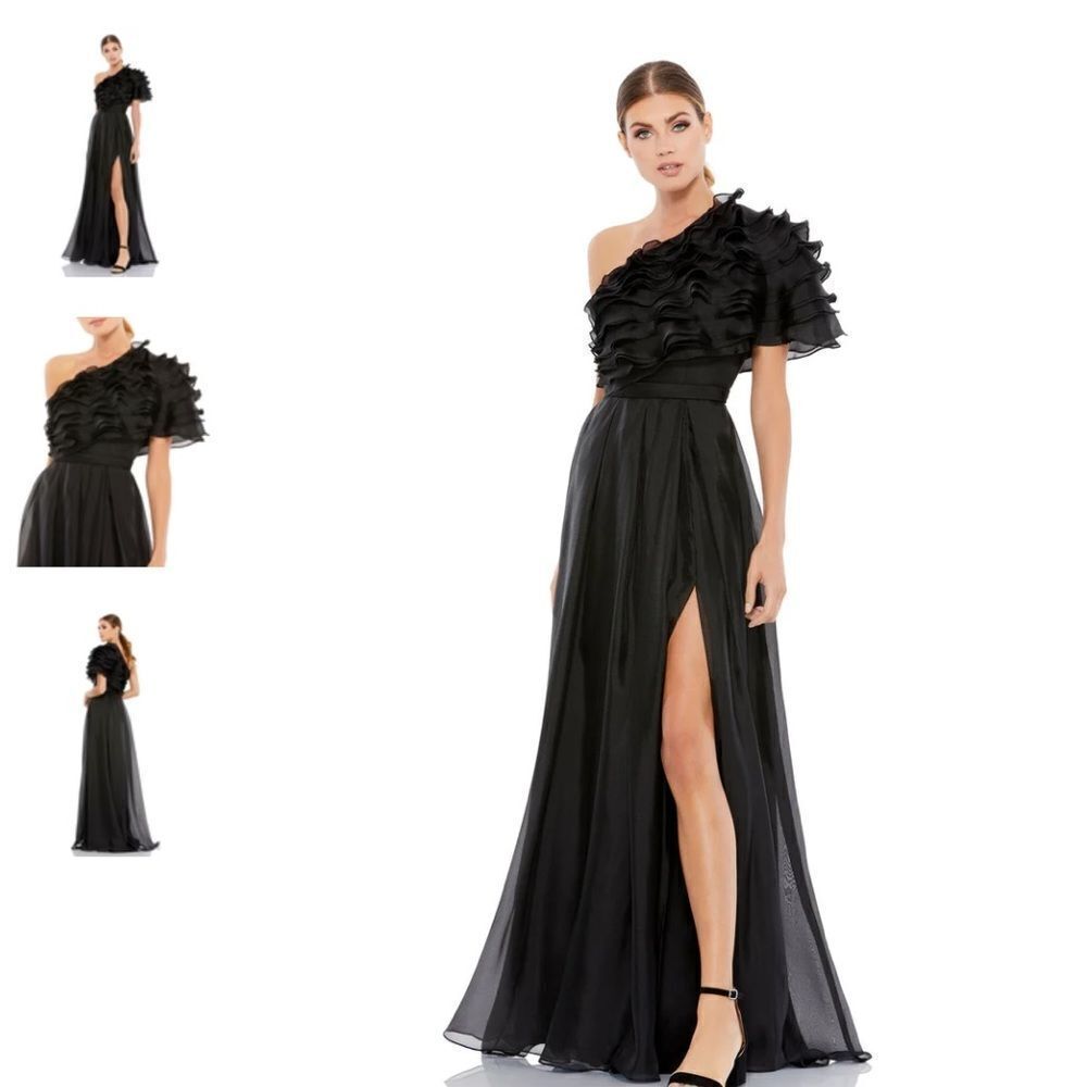 Mac Duggal Black One-Shoulder Wedding Dress